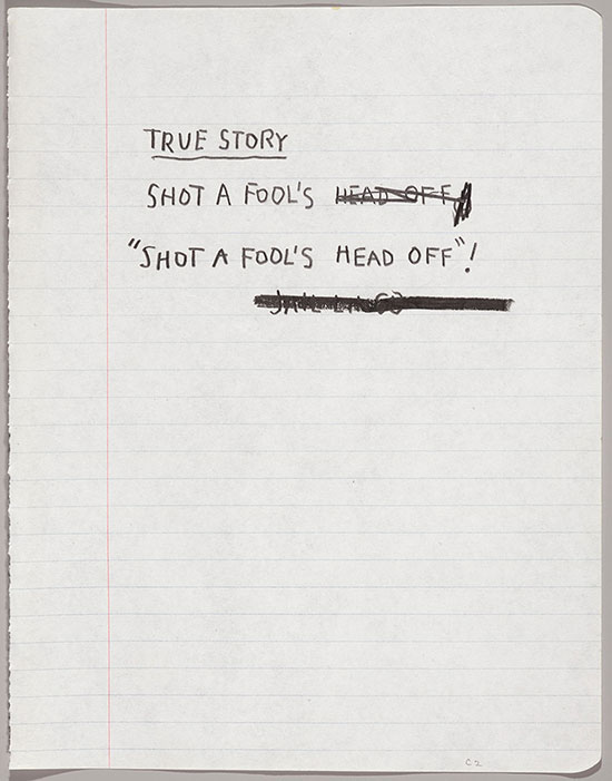Untitled Notebook page by Jean-Michel Basquiat, 1987.