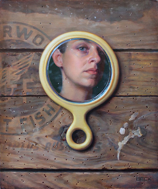"Conservation of Energy" by Julie Beck. Oil on panel, 10 x 12 inches. Courtesy of RJD Gallery.