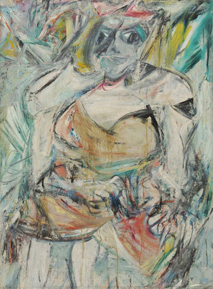 "Woman II" by Willem de Kooning, 1952. Oil, enamel and charcoal on canvas, 149.9 x 109.3 cm. The Museum of Modern Art, New York. Gift of Blanchette Hooker Rockefeller, 1995. © 2016. The Willem de Kooning Foundation / Artists Rights Society (ARS), New York and DACS, London. Photo © 2016. Digital image, The Museum of Modern Art, New York/Scala, Florence.