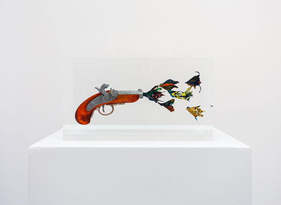 "Flower Gun" by Yinka Shonibare MBE. Courtesy of Art + Culture Projects, on view at Editions/Artists' Book Fair. 