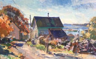 "Stonington, Maine" by Ben Fenske, 2016. Oil on canvas, 25.60 x 31.50 inches. Courtesy Grenning Gallery.