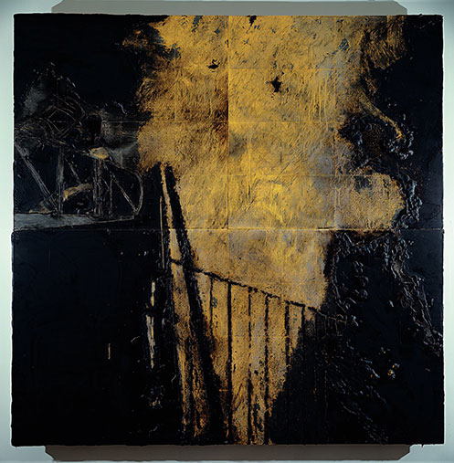 "Southend Feb 24" by Donald Sultan. Latex and tar on tile over Masonite. Courtesy of the Lowe Art Museum.