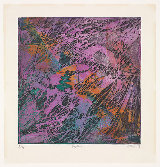 "Gulf Stream" Stanley William Hayter, 1959. Engraving and Etching, Color, Plate: 20 1/4 × 19 1/2 inches, Sheet: 25 1/4 × 24 inches. Stewart S. MacDermott Fund, 1983. © 2016 Artists Rights Society (ARS), New York.