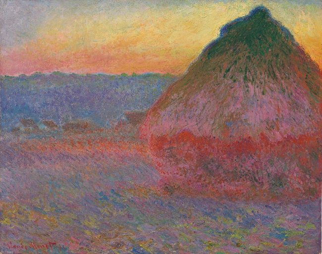 "Muele (Grainstack)" by Claude Monet, 1891. Oil on canvas, 28 5/8 x 36 1/4 inches. Courtesy Christie's.