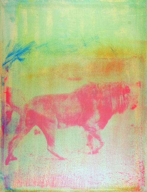 "Naked Lion" by Sue Irion, 2016. Fotoemulsion on cotton. On view in "Ping Pong." Courtesy of the artist. 