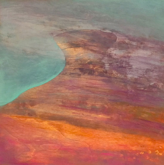 "Strata" by Paula Ocampo. Acrylic, 10 x 10 inches. Courtesy of The South Street Gallery.
