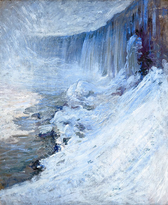 "Horseshoe Falls, Niagara" by John Henry Twachtman , 1894. Oil on canvas, 30 1/4 x 25 3/8 inches. Parrish Art Museum, Water Mill, N.Y., Littlejohn Collection. Courtesy of The Parrish Art Museum.