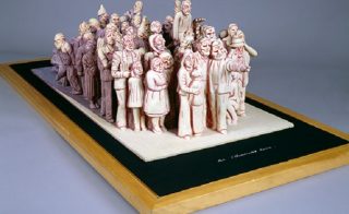 "An Illuminated Crowd" by Raymond Mason, 1979-1980. Epoxy resin and pant, 14 1/2 x 41 x 20 inches. Louis-Dreyfus Family Collection, courtesy of The William Louis-Dreyfus Foundation Inc.