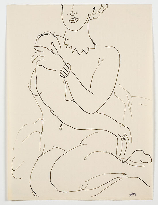 "Nude with a bracelet" by Henri Matisse, n.d. Ink on paper, 12 5/8 x 9 1/4 inches. © 2016 Succession H. Matisse / Artists Rights Society (ARS), New York Courtesy American Federation of Arts and Katonah Museum of Art.