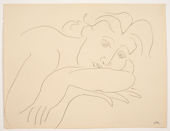 "Study of a Woman" by Henri Matisse, n.d. Pencil on paper, 9 13/16 x 12 13/16 inches. © 2016 Succession H. Matisse / Artists Rights Society (ARS), New York. Courtesy American Federation of Arts and Katonah Museum of Art. 