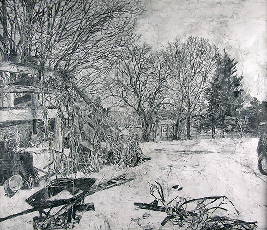 "View From Studio Window" by Stanley Lewis, 2003-2004. Graphite on paper, 44 5/8 x 50 1/2 inches. Louis-Dreyfus Family Collection, courtesy of The William Louis-Dreyfus Foundation Inc.