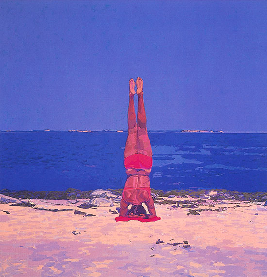 "Upside-Down Bather" by Graham Nickson, 1979-1982. Lascaux Acrylic on canvas, 125 x 126 inches. Louis-Dreyfus Family Collection, courtesy of The William Louis-Dreyfus Foundation Inc.