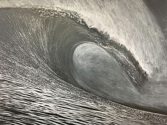 "Great Wave" by Scott Bluedorn. Conte crayon on foam core.