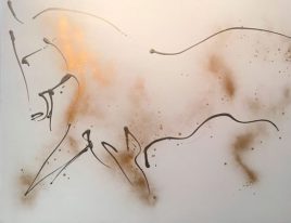 "Inspiration" by Donna Bernstein, 2018. Archival ink spray, 42 x 54 x 2 inches. Courtesy of the artist.