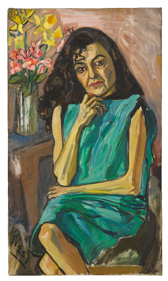 "Spanish Women" by Alice Neel, 1950. Oil on canvas, 38 x 22 inches. Private collection, courtesy Robert Miller, New York. © The Estate of Alice Neel. Courtesy David Zwirner, New York/London and Victoria Miro, London.