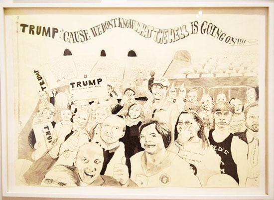 “Trump Rally (And some of them I assume are good people)” by Celeste Dupuy-Spencer, 2016.