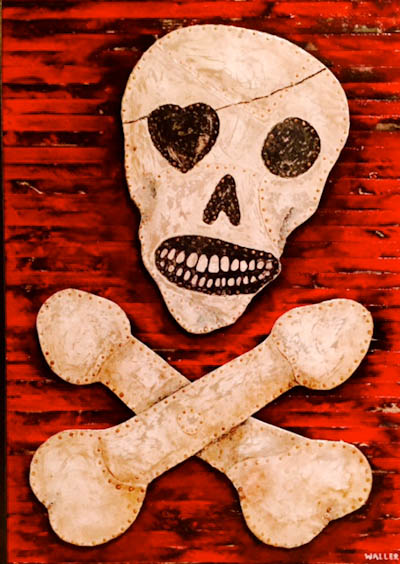 "Jolly Roger" by Charles Waller. Mixed media, 48 x 33 inches. 