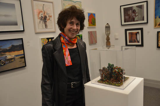 Best Sculpture Winner Ruby Jackson with her sculpture "Drink Me." Courtesy Guild Hall.