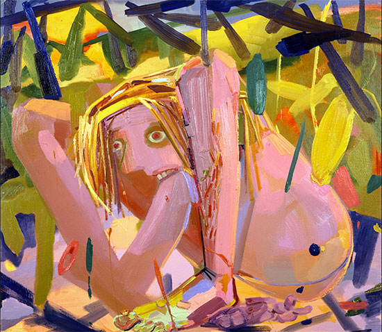 "Self Eater" by Dana Schutz, 2003. Oil on canvas, 81.2 x 86.4 inches. Exhibited with Petzel Gallery. Courtesy of the gallery.