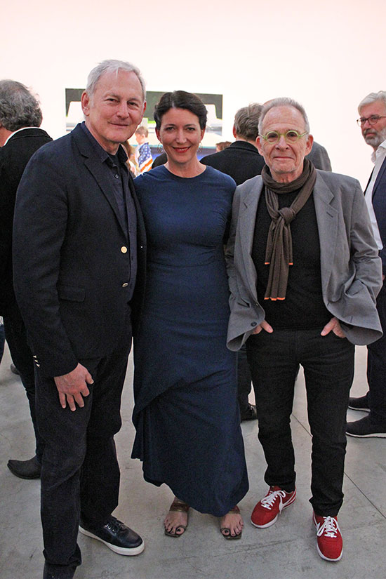Actors Victor Garber and Ron Rifkin with artist Margaret Garrett. Photo by Tom Kochie.