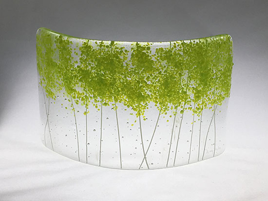 "Spring Green" by Mary Milne. Kiln formed Glass. Courtesy of the artist.