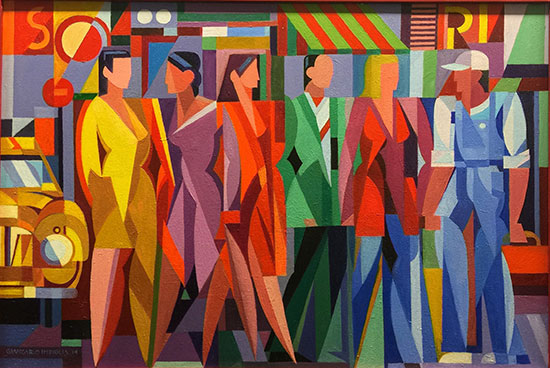 "Morning Commute" by Giancarlo Impiglia, 1998. Oil on canvas. Courtesy Counterpoint Contemporary.