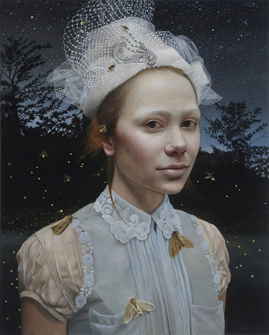 "Nocturne" by Andrea Kowch, 2013. Acrylic on canvas, 30 x 24 inches. Courtesy of RJD Gallery.