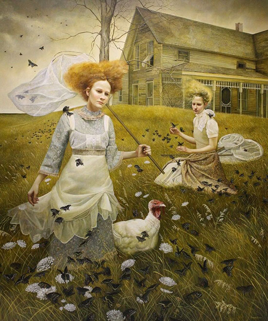 "Sojourn" by Andrea Kowch, 2011. Acrylic on canvas, 72 x 60 inches. Courtesy of RJD Gallery.