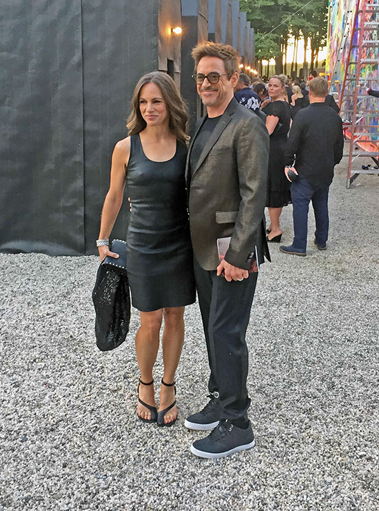 Robert Downey Jr. and Susan Levin at Watermill Center benefit. Photo by James Croak.