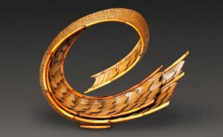 "Flowing Pattern" by Honma Hideaki., 2014. Japanese timber bamboo, dwarf bamboo, and rattan. Promised Gift of Diane and Arthur Abbey. Courtesy The Met Art Museum.