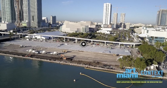 The concrete slab for Art Miami and Context Art Miami's new location on Biscayne Bay in Miami is now in place. Courtesy Art Miami LLC.