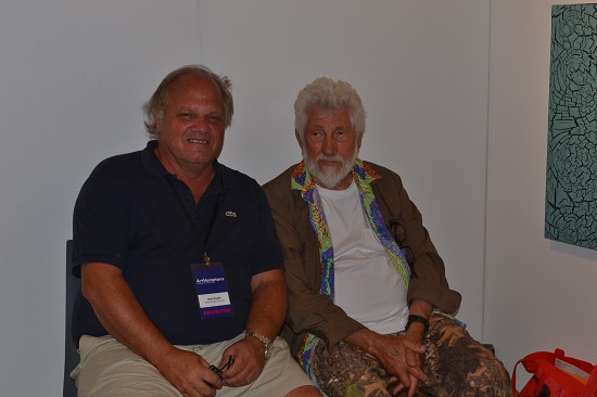 Gallerist Mark Borghi and artist Ed Moses at Art Hamptons 2012. Photo by Pat Rogers.