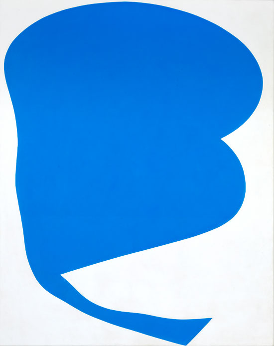 "Blue on White" by Ellsworth Kelly, 1961. Oil on canvas, 85 5/8 x 67 3/4 inches. Smithsonian American Art Museum. Gift of S.C Johnson & Son, Inc.1969.47.63. Courtesy of Guild Hall.