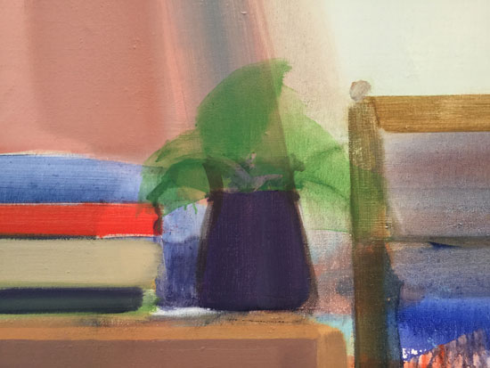 "Self Portrait in Studio" (detail) by Elizabeth Osborne, 1965. Oil on canvas, 56.5 x 60 inches. Courtesy of Danese/Corey and the artist.