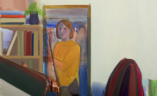 "Self Portrait in Studio" by Elizabeth Osborne, 1965. Oil on canvas, 56.5 x 60 inches. Courtesy of Danese Gallery LLC.