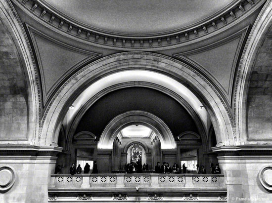 "Met Museum Balcony" by Pamela Waldroup, 2017. Edition 1/10, archival pigment print, 8.25 x 11 inches. Courtesy of Alex Ferrone Gallery.