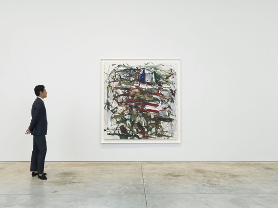 "Untitled" by Joan Mitchell, Circa 1958, installed in "Joan Mitchell: Paintings from the Middle of the last Century, 1953-1962" at Cheim & Read. Photo by Brian Buckley. Courtesy of Cheim & Read, New York.