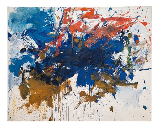 "UNTITLED (BLUE MICHIGAN) by Joan Mitchell, 1961. Oil on canvas, 50 7/8 x 63 3/4 inches. ©Estate of Joan Mitchell. Courtesy Cheim & Read.