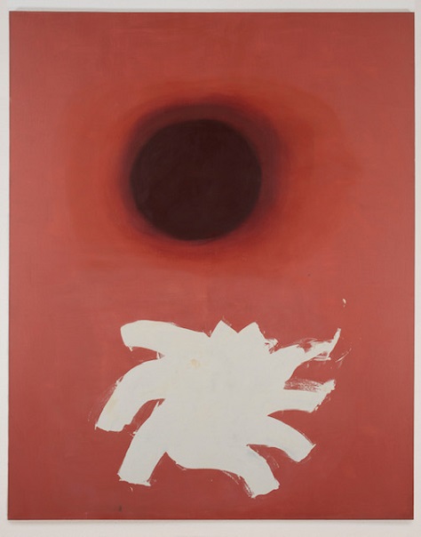 "Alarmed White" by Adolph Gottlieb, 1962. Oil on canvas, 90 × 72 inches (228.6 cm × 182.9 cm), No. 70547. ©Adolph and Esther Gottlieb Foundation / Licensed by ARS, NY, NY. Courtesy Pace Gallery.