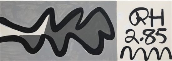 "No. 119" by Raymond Hendler, 1985. Acrylic on paper, 7 x 20 inches. Courtesy Quogue Gallery.