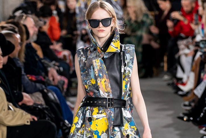 Jackson Pollock paint splatters on the floor of his East Hampton studio inspired new fashion in Sacai's Fall 2019 Ready-to-Wear Collection unveiled in Paris. Photo by Daniele Oberrauch / Gorunway.com. Courtesy Pollock-Krasner House and Study Center.