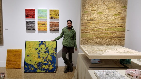 Exhibiting Artist in Residency Darlen Charneco at Southampton Arts Center. Photo by Pat Rogers.