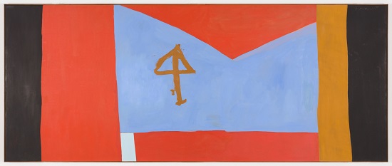 "Dublin 1916, with Black and Tan" by Robert Motherwell, 1964. Oil and acrylic on canvas, 84 x 204 inches. Governor Nelson A. Rockefeller Empire State Plaza Art Collection, New York State, Office of General Services. © 2019 Dedalus Foundation, Inc. / Licensed by VAGA at Artists Rights Society (ARS), NY. Photo by Christopher Stach. Courtesy Kasmin Gallery.