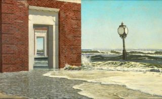 "Time and Tide" by Frank Lind, 2011. Oil on canvas, 23 x 48 inches. Courtesy of the artist.