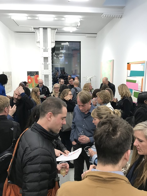 Opening reception of "Highlight: The High Line" at Hollis Taggart on May 9, 2019. Courtesy of Paul Efstathiou.