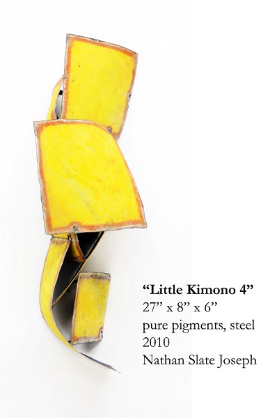 "Little Kimono 4" by Nathan Slate Joseph, 2010. Pure pigments and steel, 27 x 8 x 6 inches.