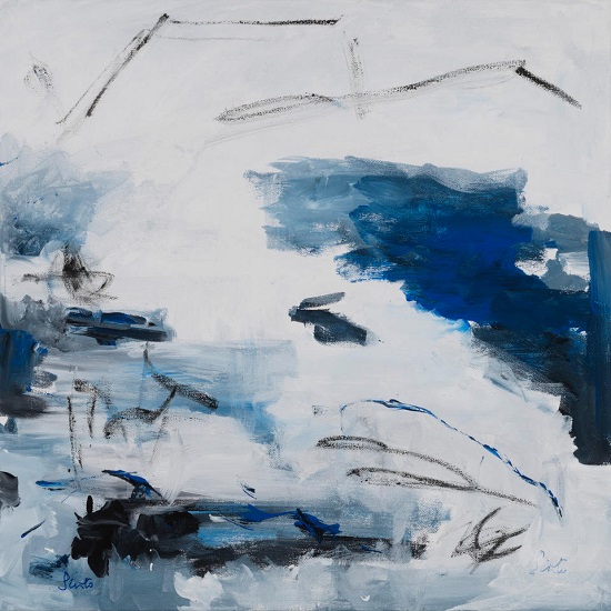 "Azure 3" by Leila Pinto from the "Abstract Series." Acrylic on canvas, 20 x 20 inches. Courtesy of the artist.