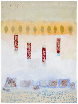 "Dreams" by Joyce Pommer, 2013. Mixed media on canvas, 40 x 30 inches. Courtesy of the artist.