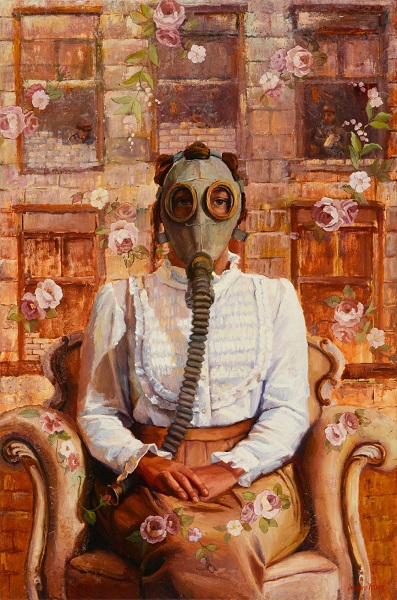 "Toxic Environment" by Jeanne Young. Oil on linen, 60 x 40 inches.