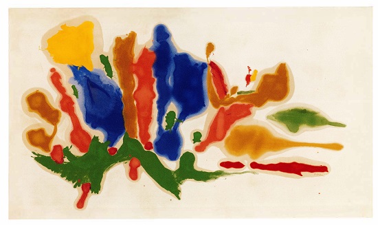 Helen Frankenthaler (American, 1928–2011), "Cool Summer," 1962. Oil on canvas, 69 ¾ x 120 inches. Collection Helen Frankenthaler Foundation, New York. © 2019 Helen Frankenthaler Foundation, Inc. / Artists Rights Society (ARS), New York. Photograph by Rob McKeever, courtesy Gagosian Gallery and Parrish Art Museum.